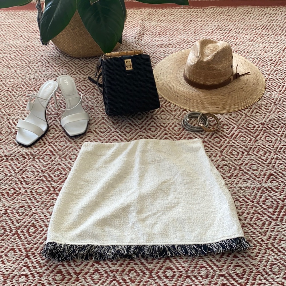 ZARA fringe mini skirt